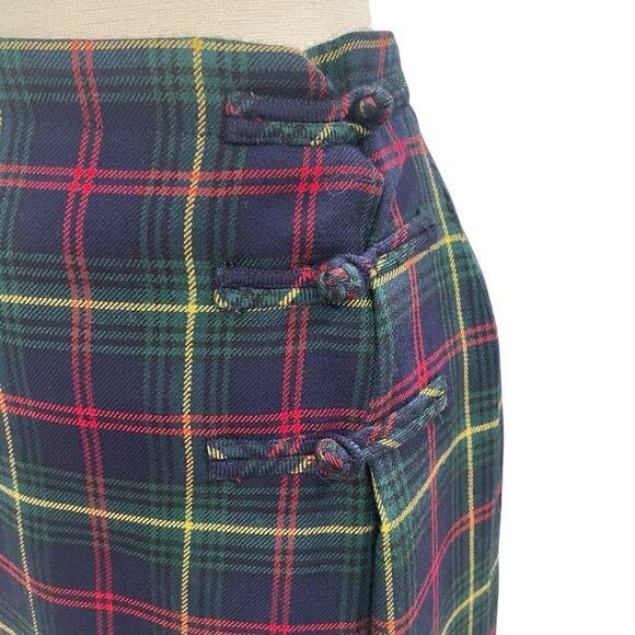 Red and Green Maxi Pencil Skirt with Wrap Style - Picture 9 of 11